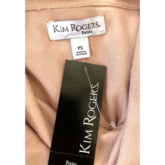 KIM ROGERS Pink Soft Batwing Dolman Drawstring Cowl Neck Sweater Size P S NWT - Picture 4 of 4